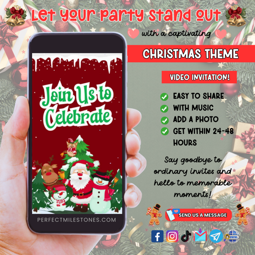 Christmas Birthday Themed Digital Video Invitation