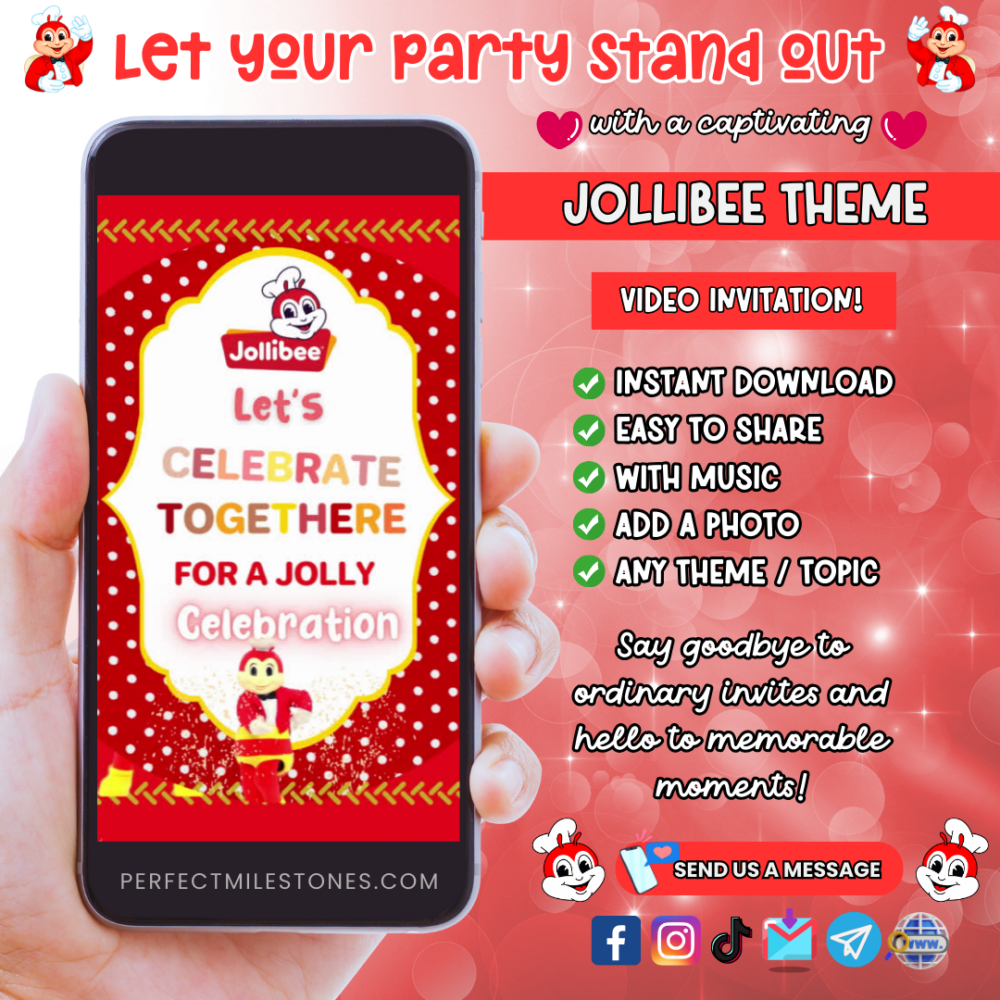 Jollibee Birthday Themed Digital Video Invitation