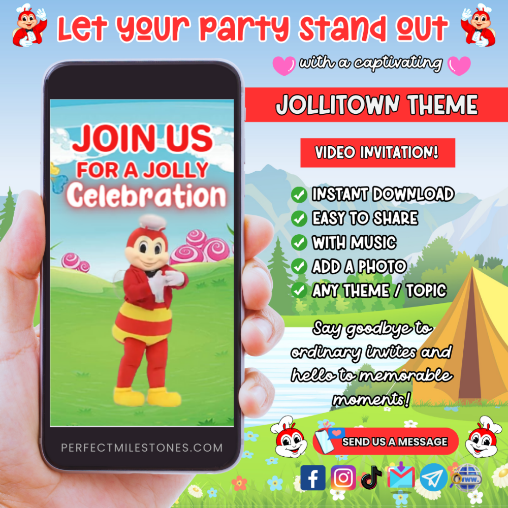 Jollitown Birthday Themed Digital Video Invitation