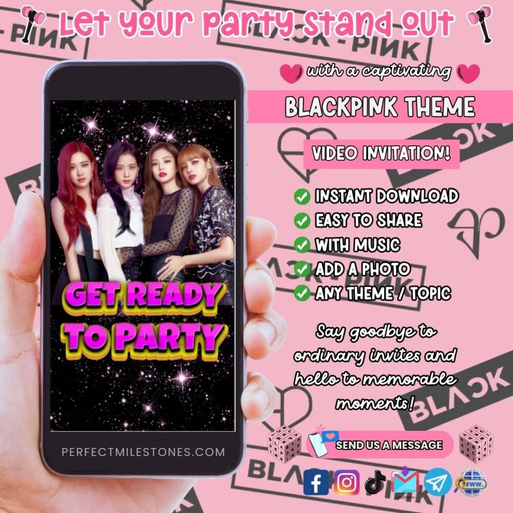 Blackpink Birthday Themed Digital Video Invitation