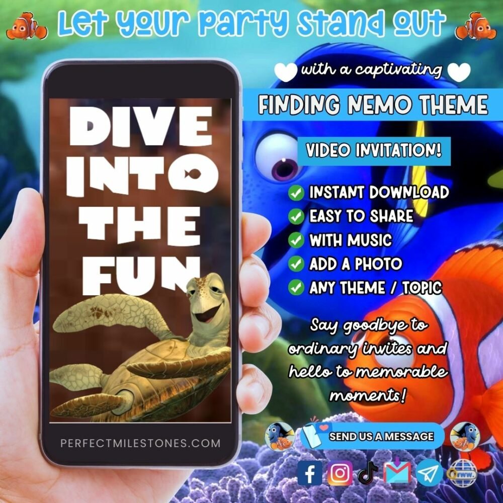 Finding Nemo Birthday Themed Video Invitation