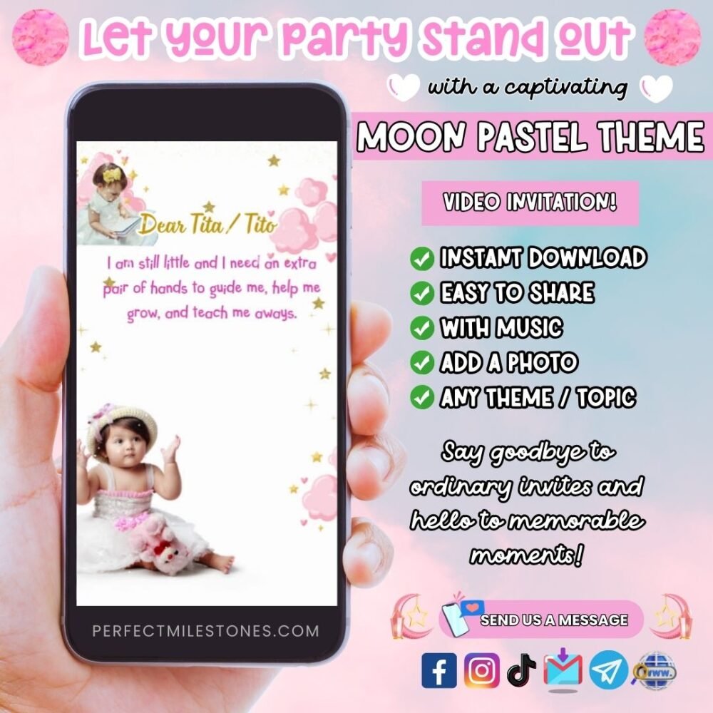 Moon Pastel Proposal Themed Digital Video Invitation