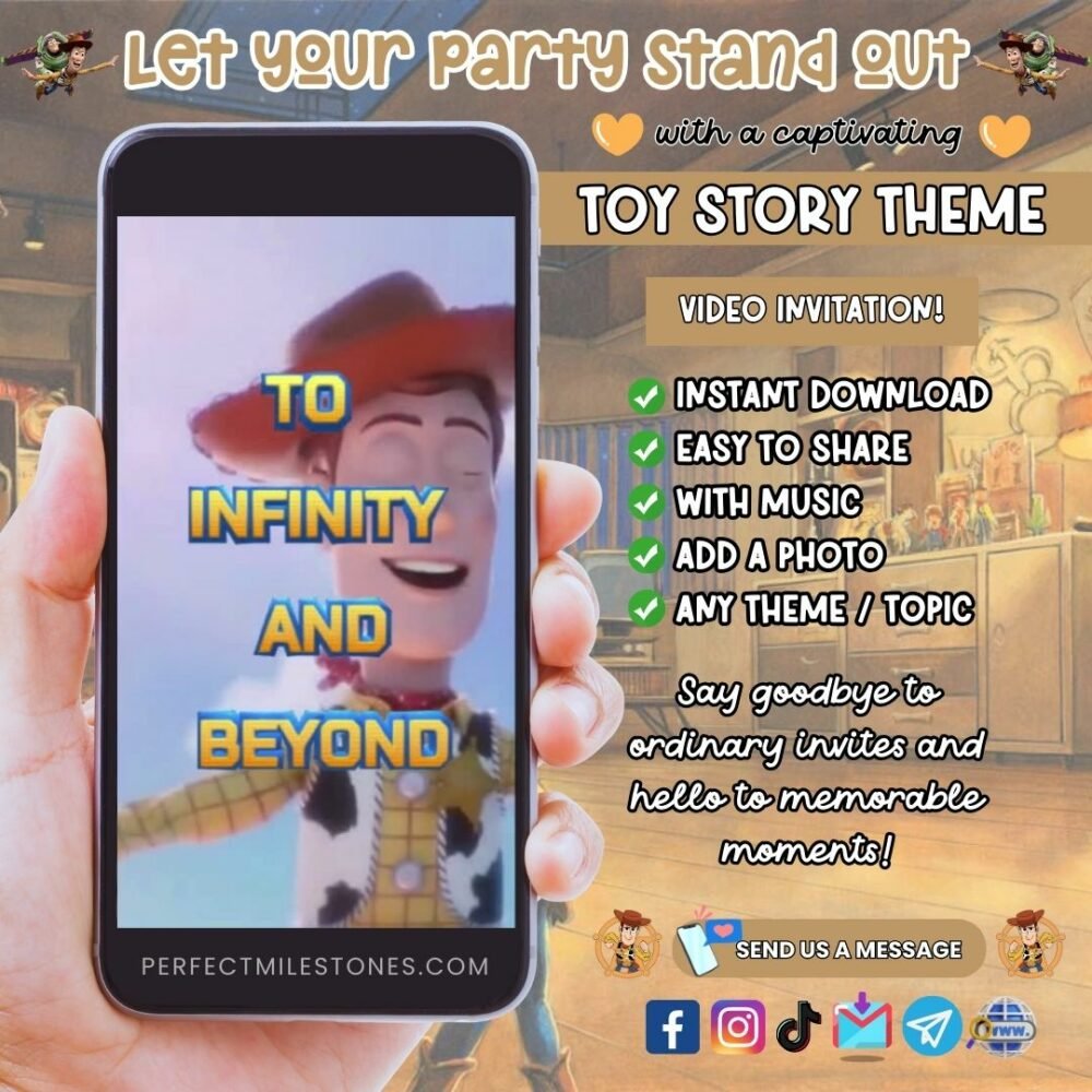 Toy Story Birthday Themed Digital Video Invitation