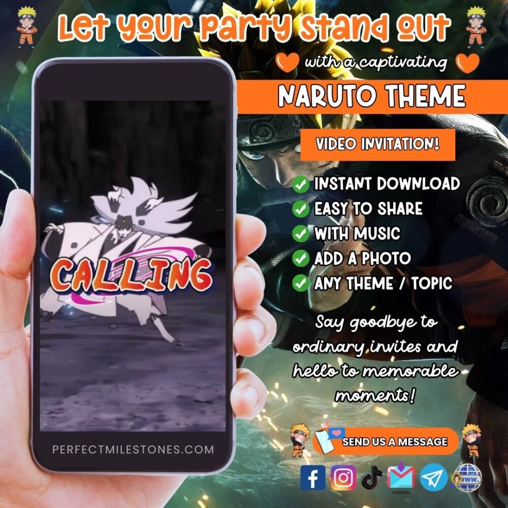 Naruto Birthday Themed Digital Video Invitation