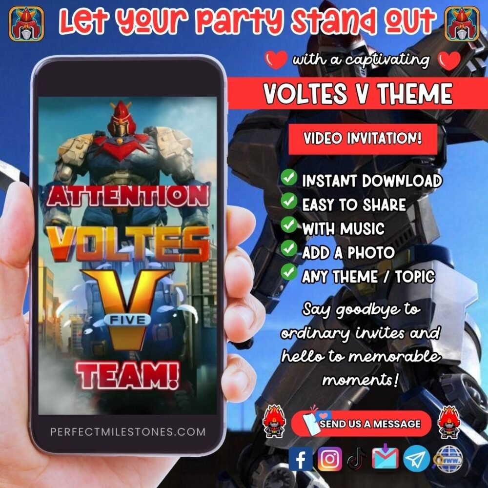 Voltes V Birthday Themed Digital Video Invitation