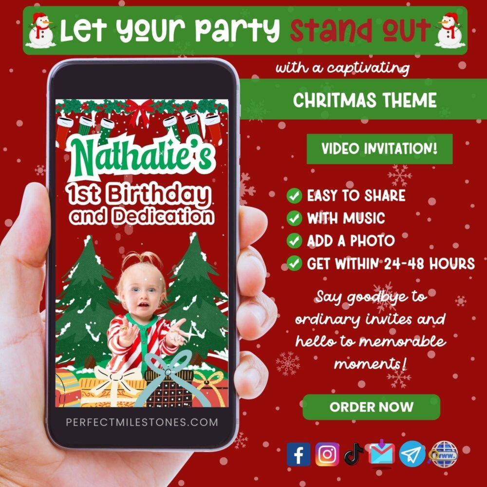 Christmas Theme Digital Video Invitation