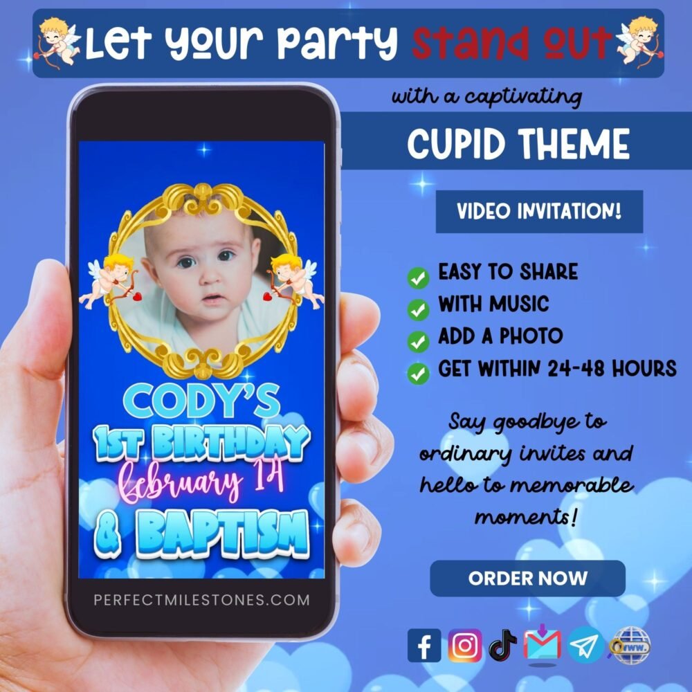 Cupid Theme Digital Video Invitation