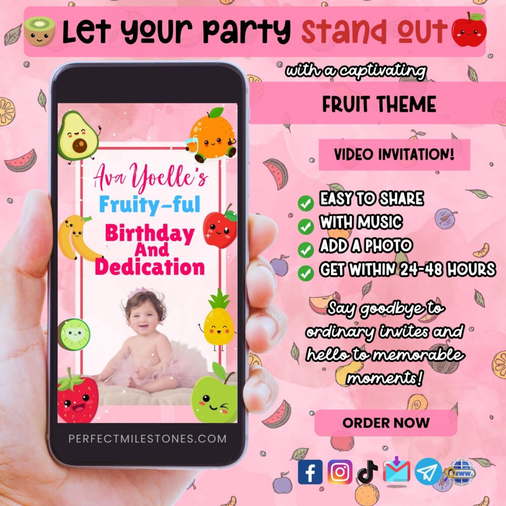 Fruit Theme Digital Video Invitation