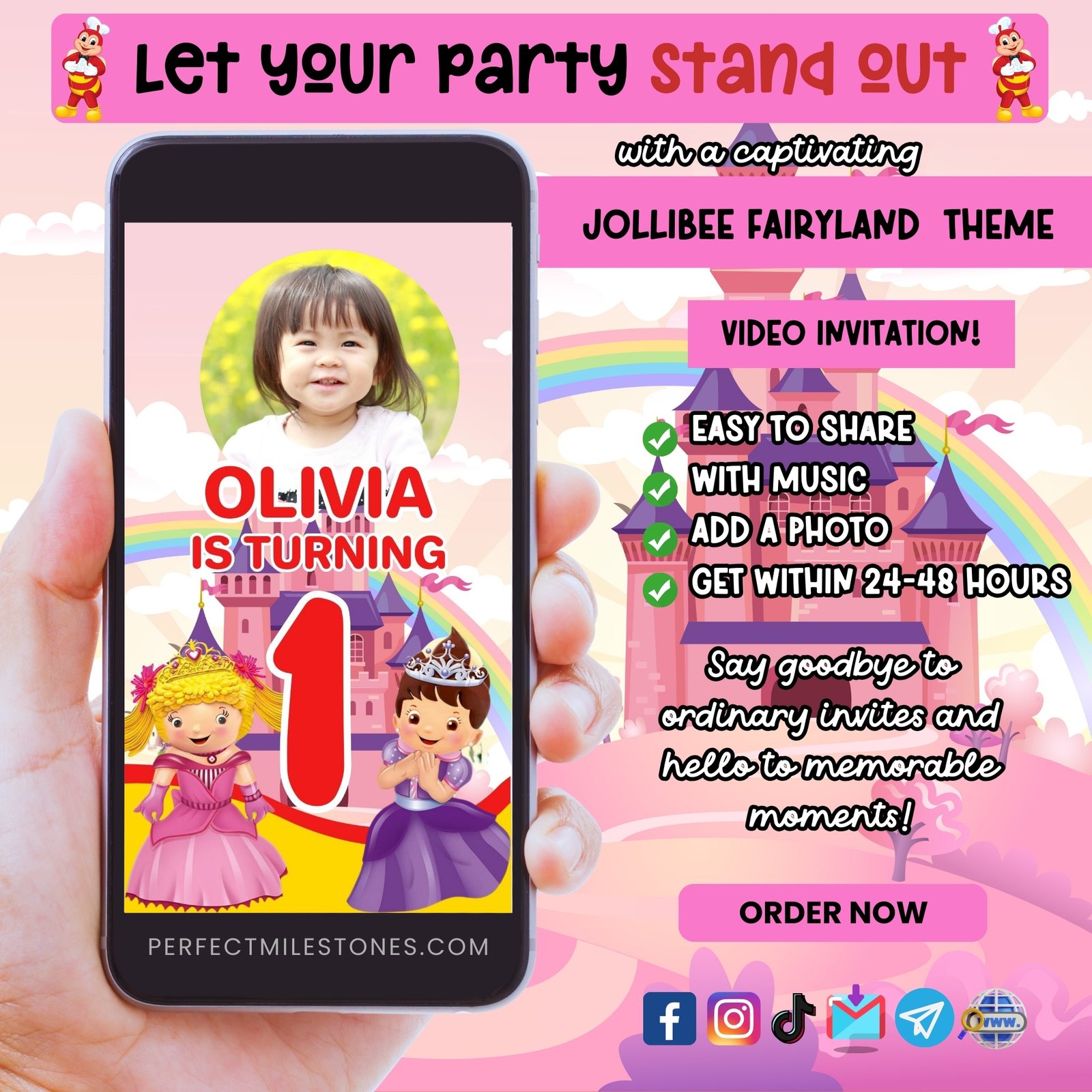 Jollibee Fairyland Theme Digital Video Invitation