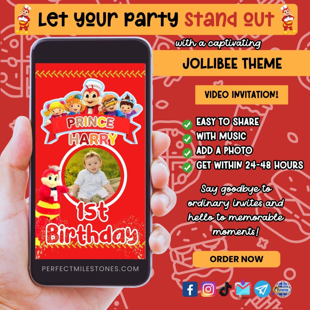 Jollibee Theme Digital Video Invitation