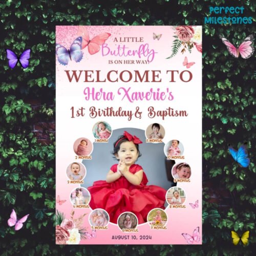 Butterfly Theme Milestones Photo Board